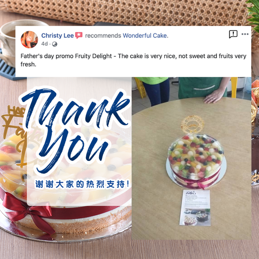 ”Father's day promo Fruity Delight - The cake is very nice, not sweet and fruits very fresh.“